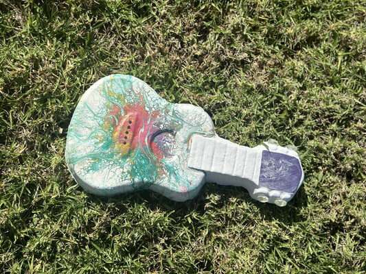 Hand Painted Custom Stepping Stone For Your Garden Guitar