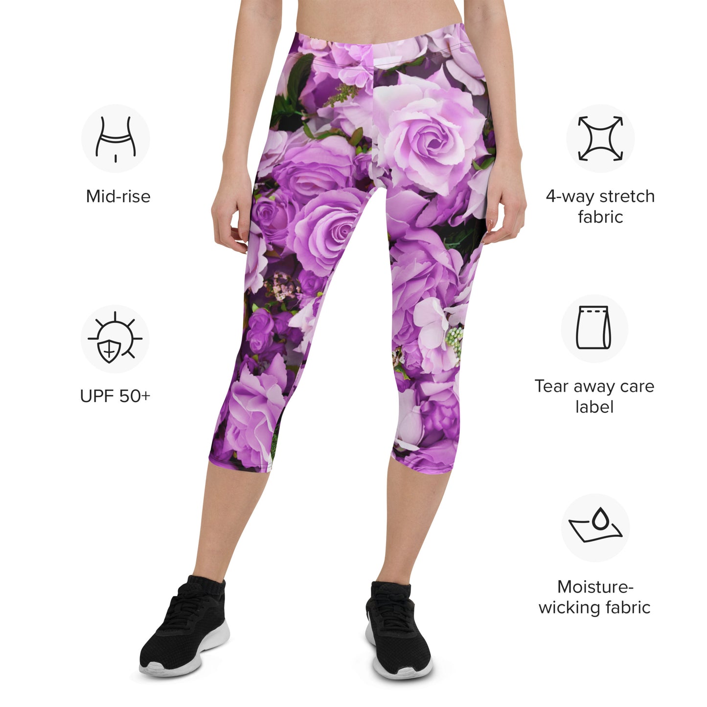 Capri Leggings - Lavender Flowers