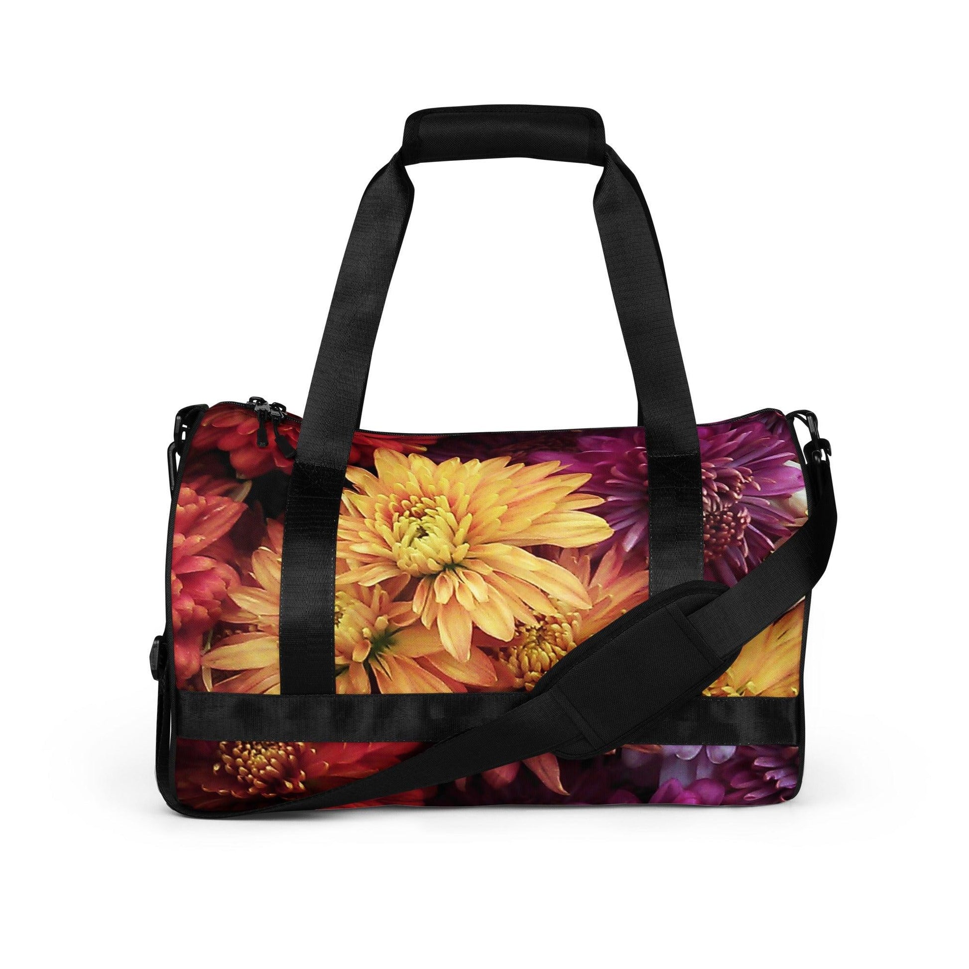 All - over print gym bag - Fall Flowers - Stylin Spirit