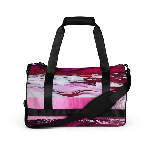 All - over print gym bag - Pink Paint Pour - Stylin Spirit