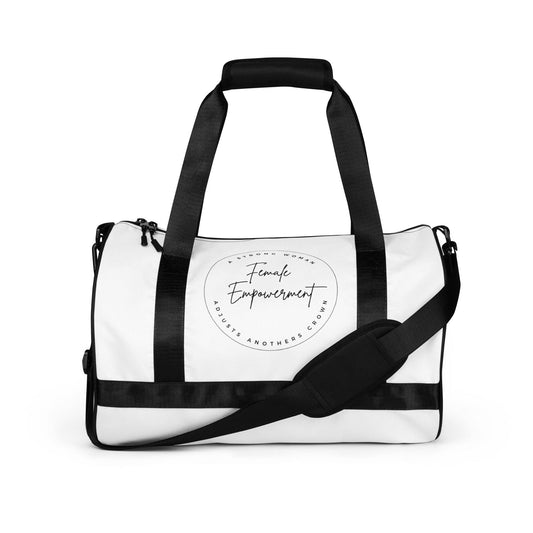 All - over print gym bag - White - Female Empowerment - Stylin Spirit