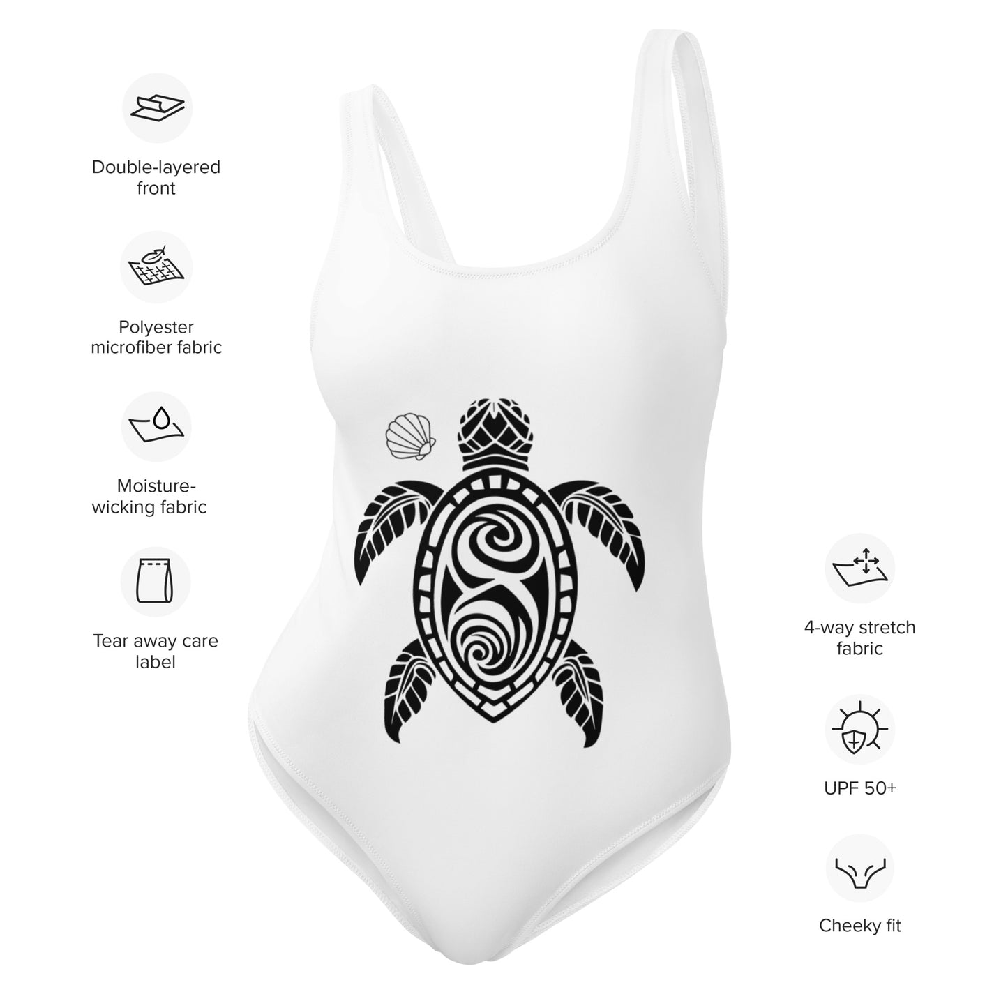 One-Piece Swimsuit - White Turtle
