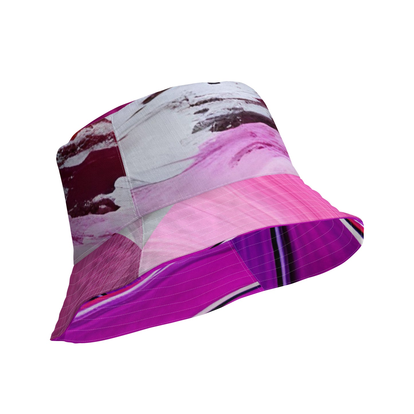 Reversible bucket hat - Purple & Pink Paint Pour Bucket Hat Stylin' Spirit   