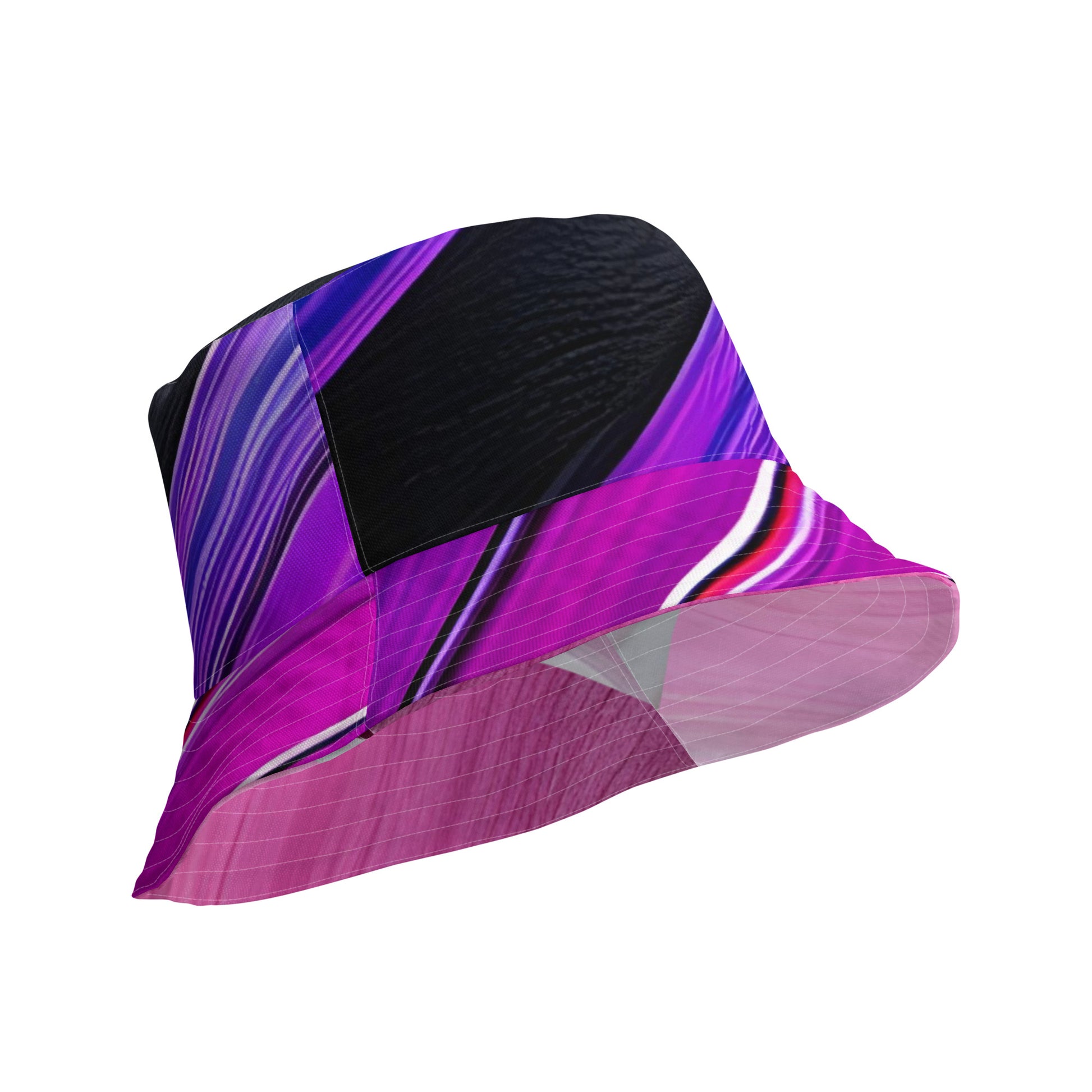 Reversible bucket hat - Purple & Pink Paint Pour Bucket Hat Stylin' Spirit S/M  