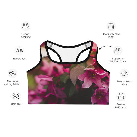 Sports bra - Spring Flowers Sports Bra Stylin' Spirit XS  