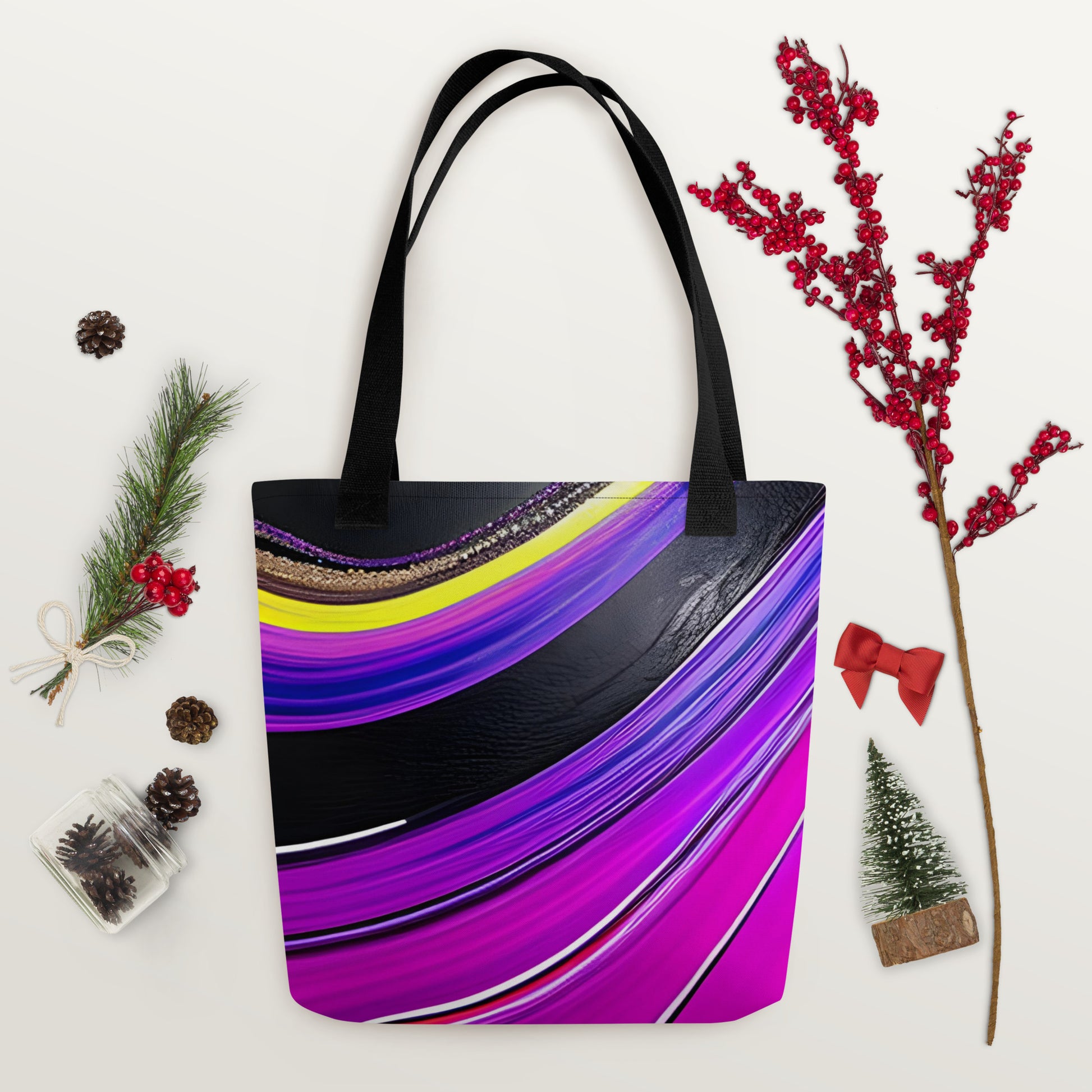 Tote bag - Purple Paint Pour Tote Bag Stylin' Spirit   