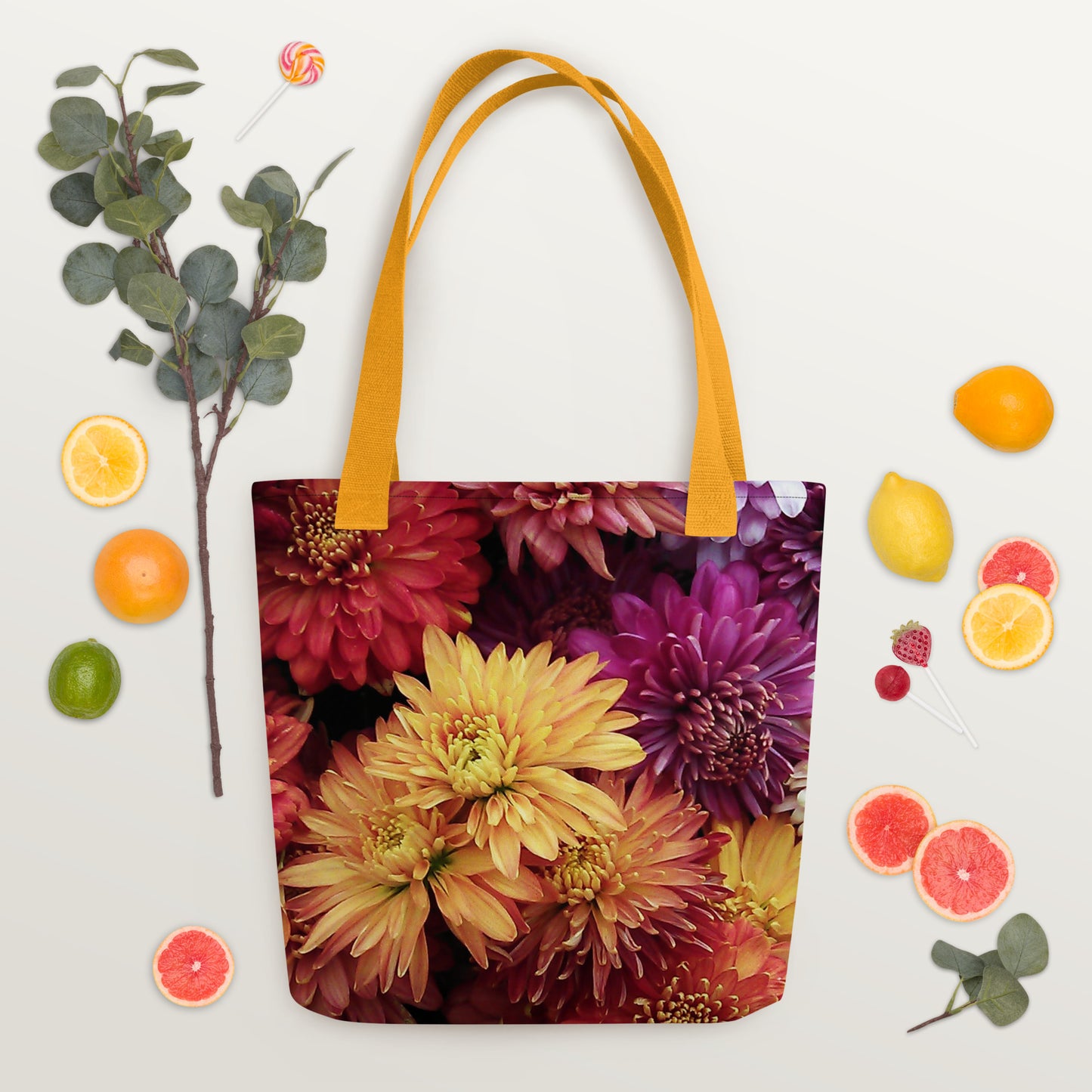 Tote bag - Fall Flowers Tote Bag Stylin' Spirit Yellow  