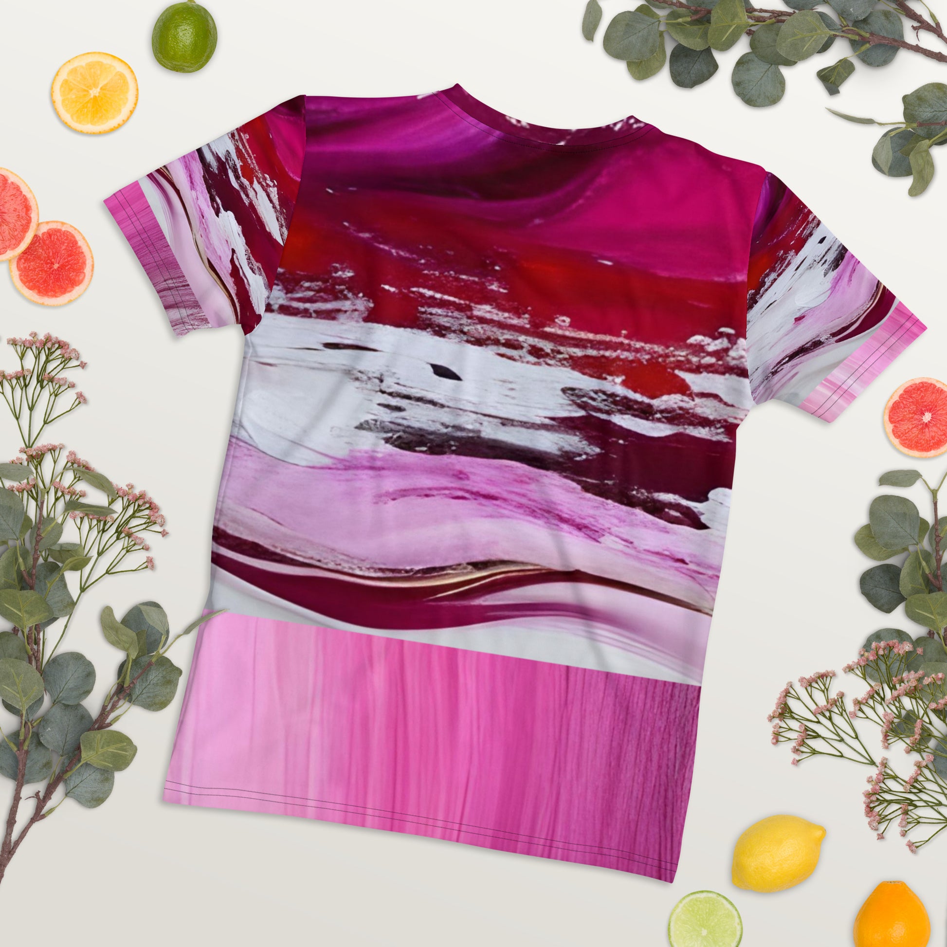 Women's T-shirt - Pink Paint Pour T-shirt Stylin' Spirit   