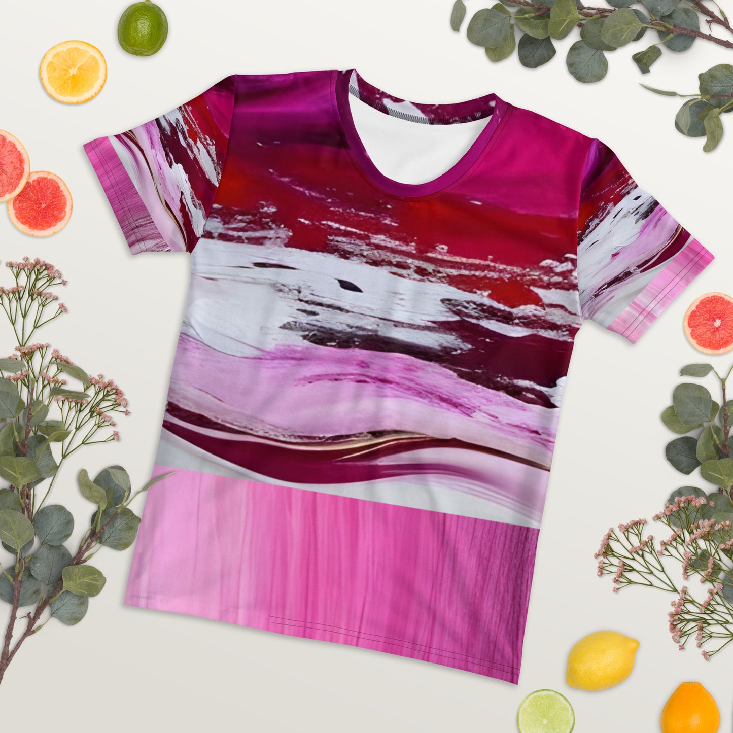 Women's T-shirt - Pink Paint Pour T-shirt Stylin' Spirit   