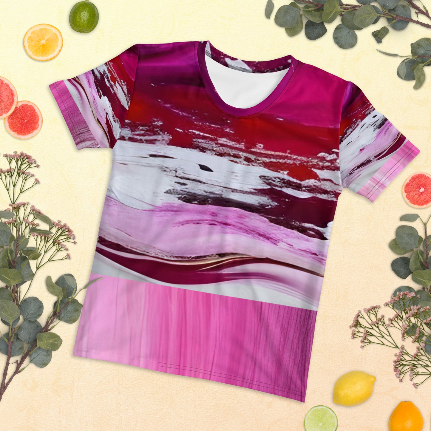 Women's T-shirt - Pink Paint Pour T-shirt Stylin' Spirit XS  