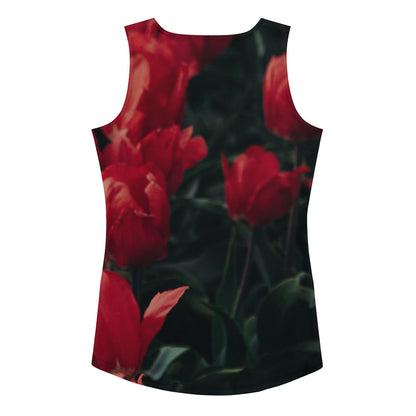 Sublimation Cut & Sew Tank Top - Red Flowers Tank Top Stylin' Spirit XS  