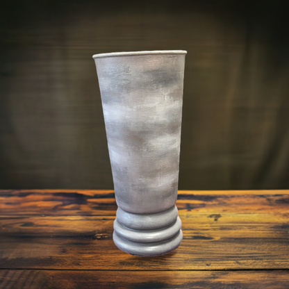 Custom Hand Painted Glass Vase Faux Concrete Cement Gray