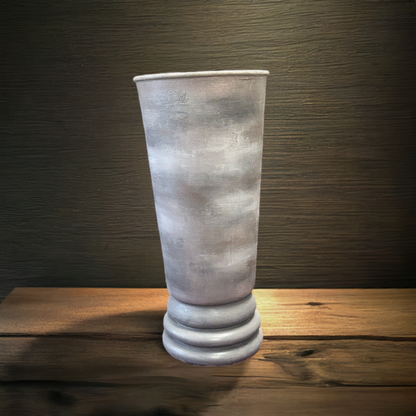 Custom Hand Painted Glass Vase Faux Concrete Cement Gray