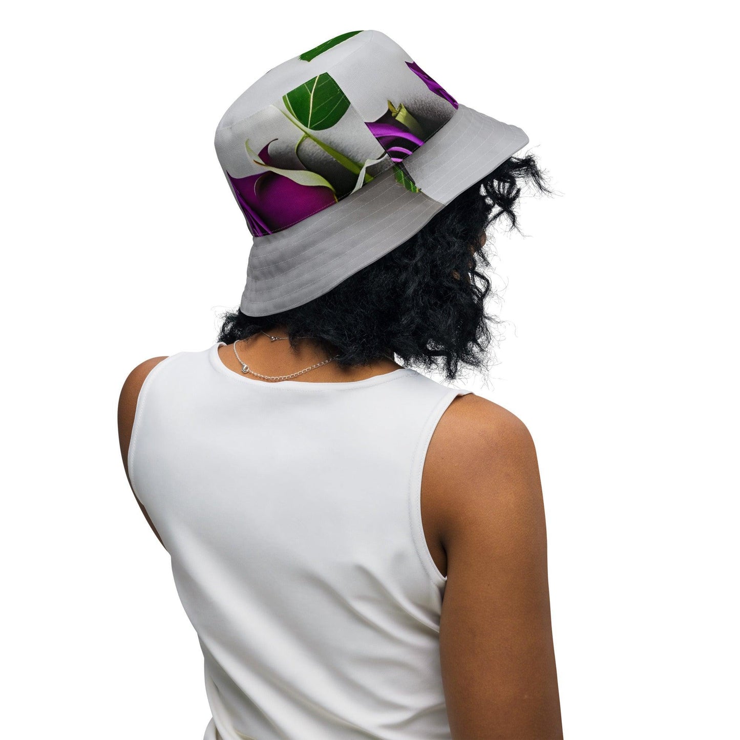 Reversible bucket hat - Stylin' Spirit Logo & Purple Roses - Stylin Spirit