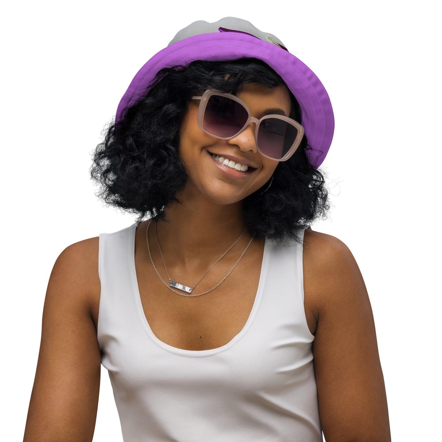 Reversible bucket hat - Stylin' Spirit Logo & Purple Roses - Stylin Spirit