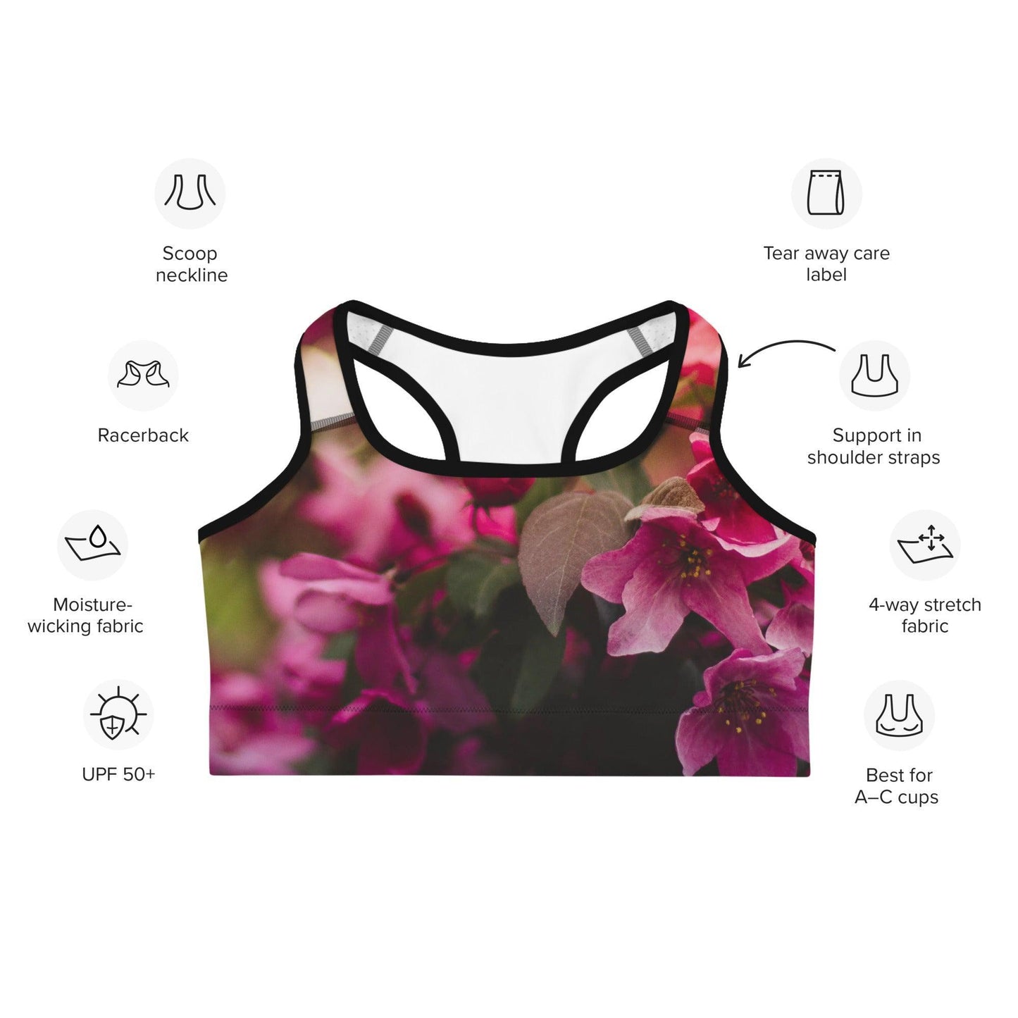 Sports bra - Spring Flowers - Stylin Spirit