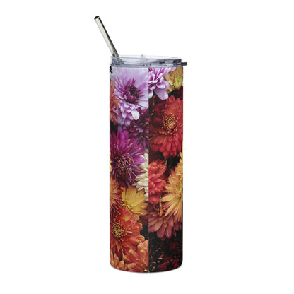 Stainless steel tumbler - Fall Flowers - Stylin Spirit