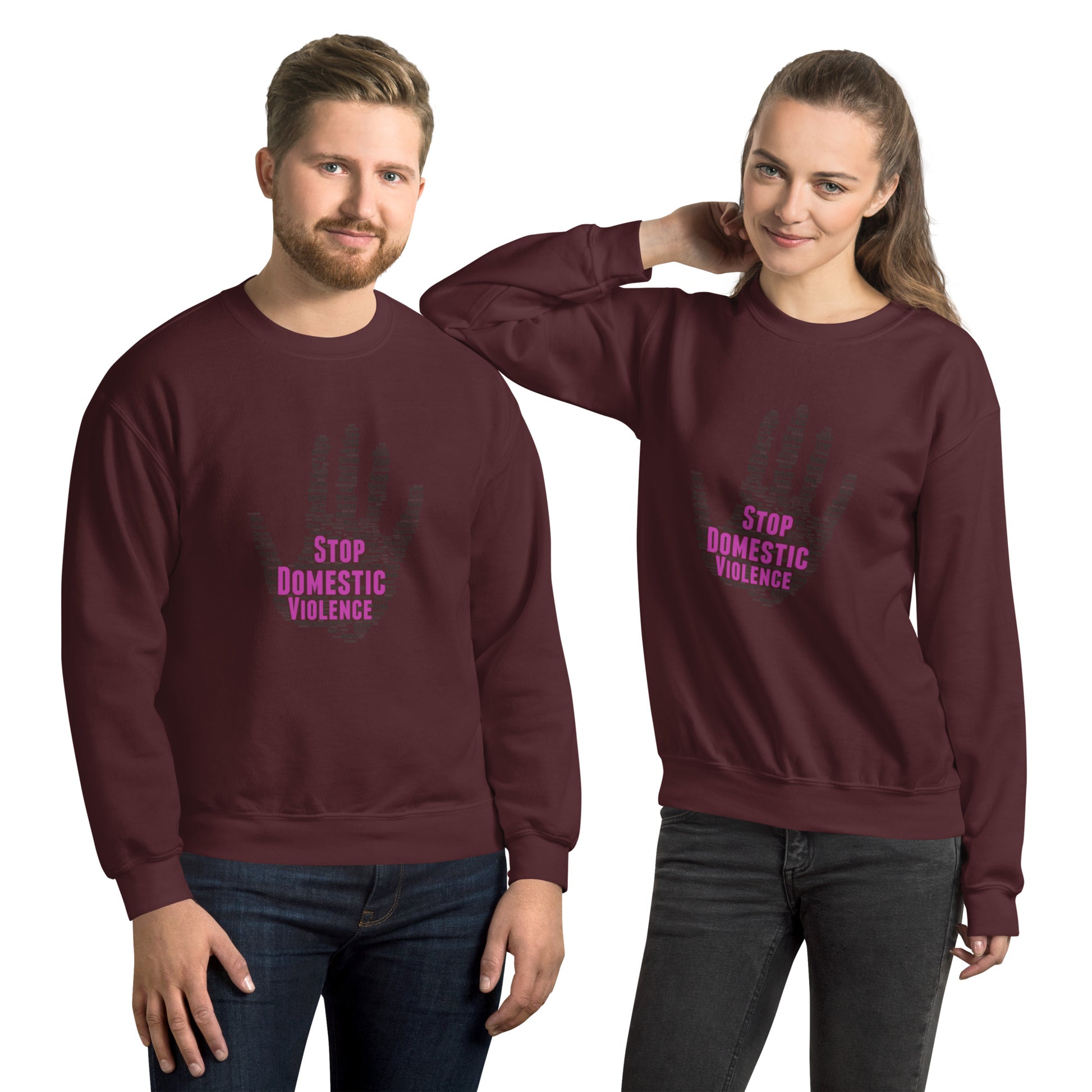 Unisex Sweatshirt - Stop Domestic Violence Sweatshirt Stylin Spirit Maroon S 