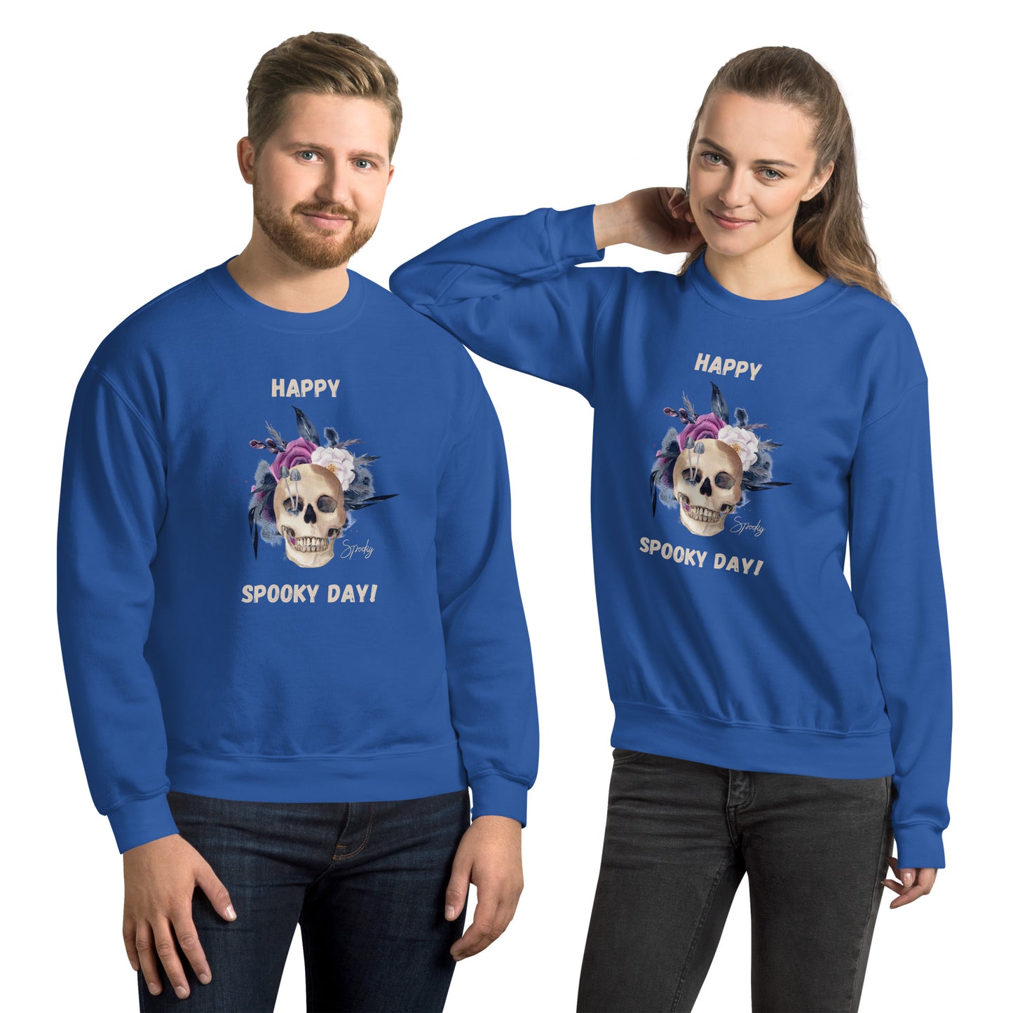 Unisex Sweatshirt - Happy Spooky Day Sweatshirt Stylin' Spirit Royal S 