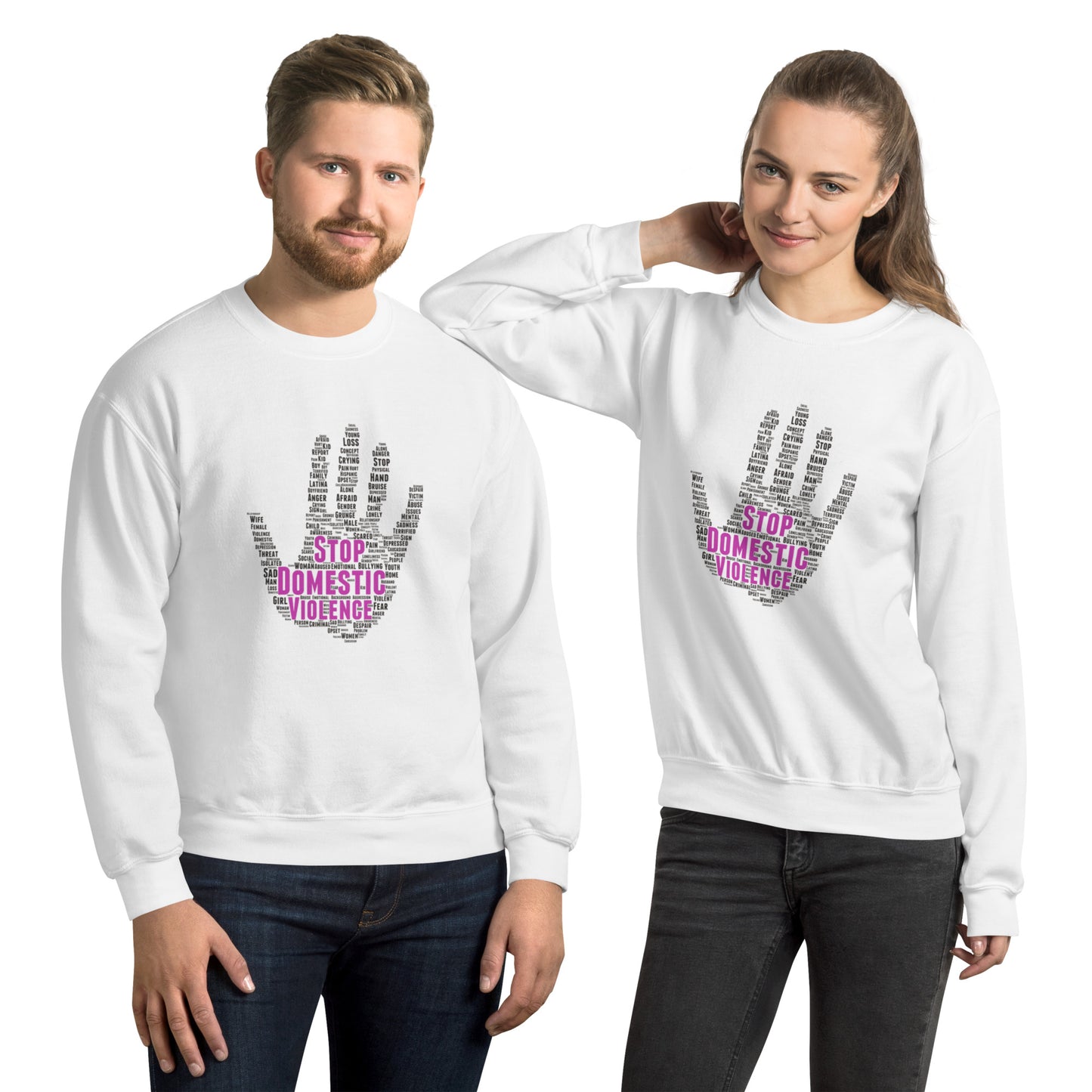Unisex Sweatshirt - Stop Domestic Violence Sweatshirt Stylin Spirit White S 