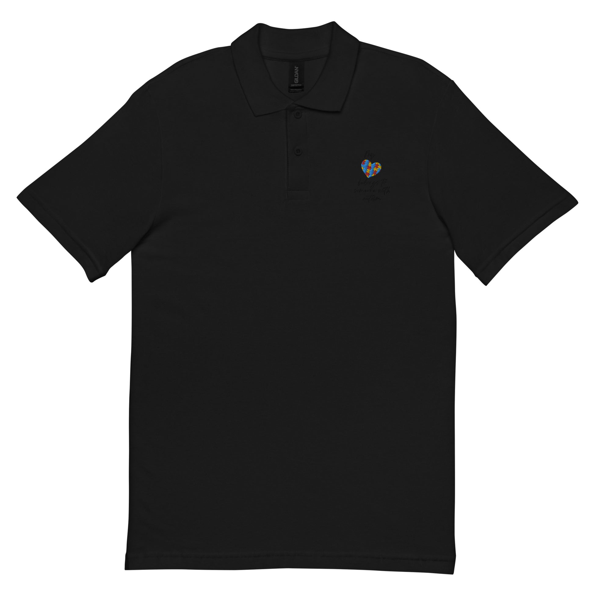 Unisex pique polo shirt - Autism Awareness Polo Shirt Stylin' Spirit Black S 