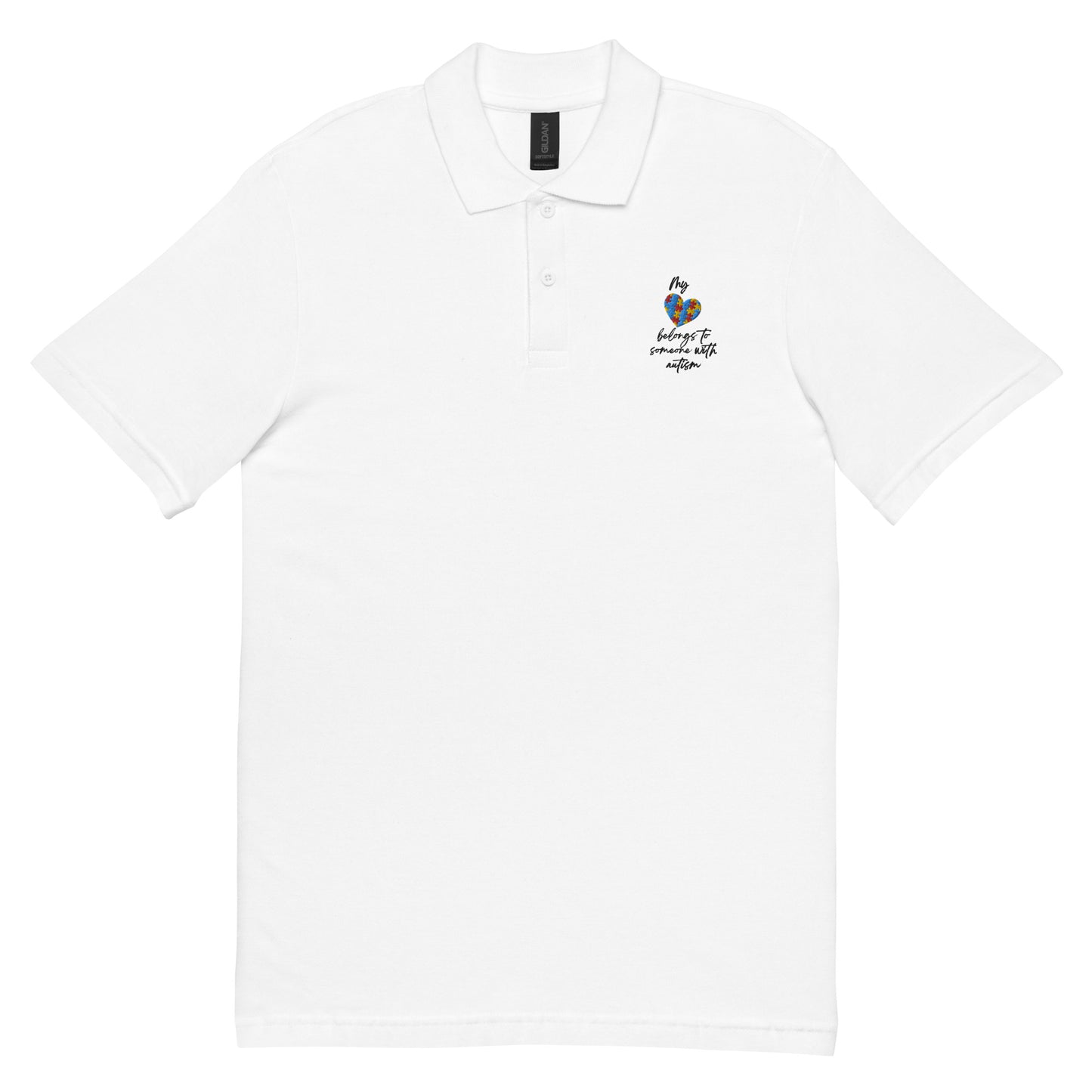 Unisex pique polo shirt - Autism Awareness Polo Shirt Stylin' Spirit White S 