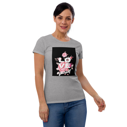 Women's short sleeve t-shirt - Love Yourself T-shirt Stylin' Spirit Heather Grey S 