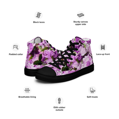 Women’s high top canvas shoes - Lavender Flowers