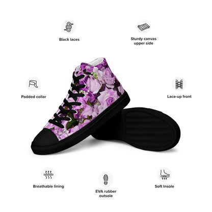Women’s high top canvas shoes - Lavender Flowers