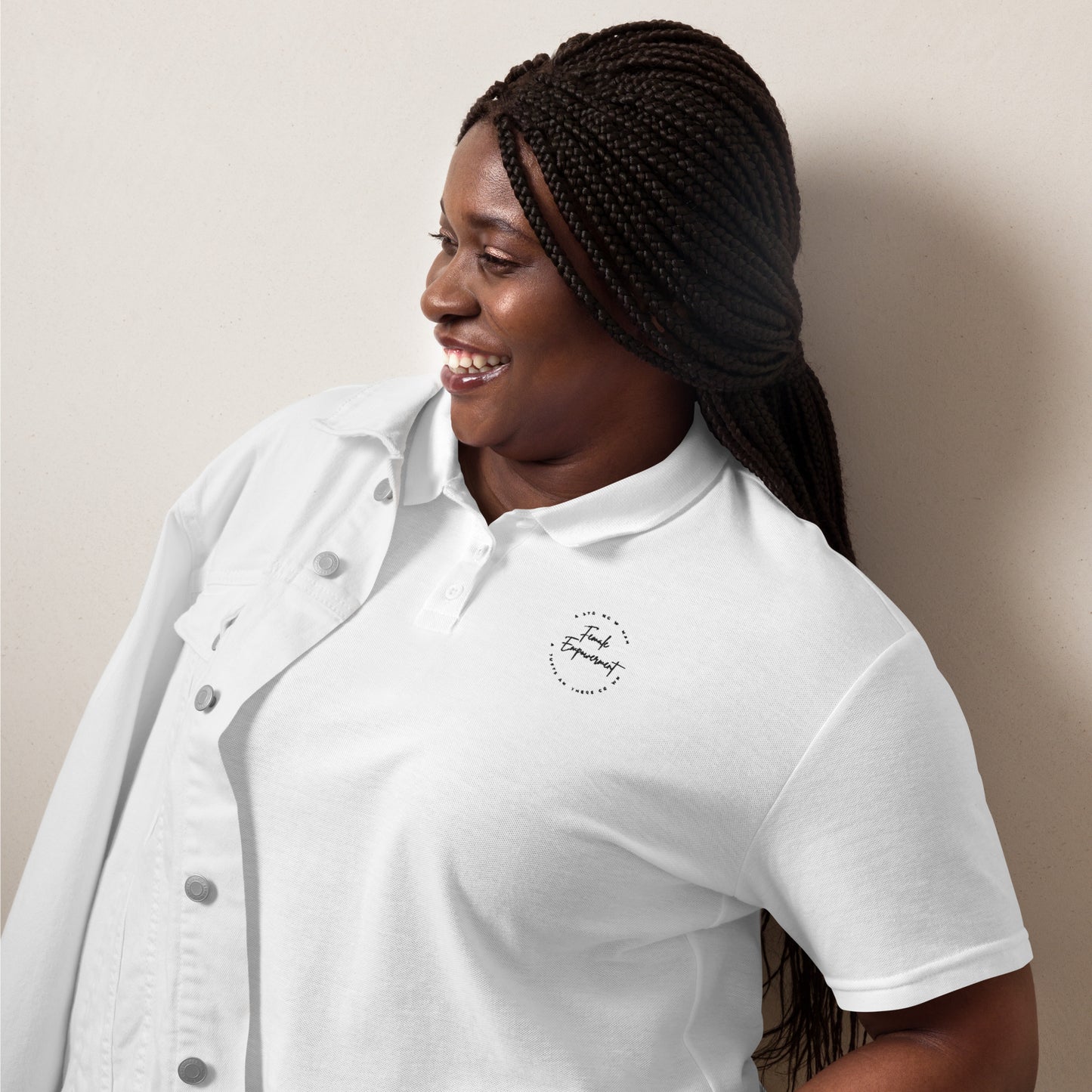 Women’s pique polo shirt - Female Empowerment Polo Shirt Stylin' Spirit White S 