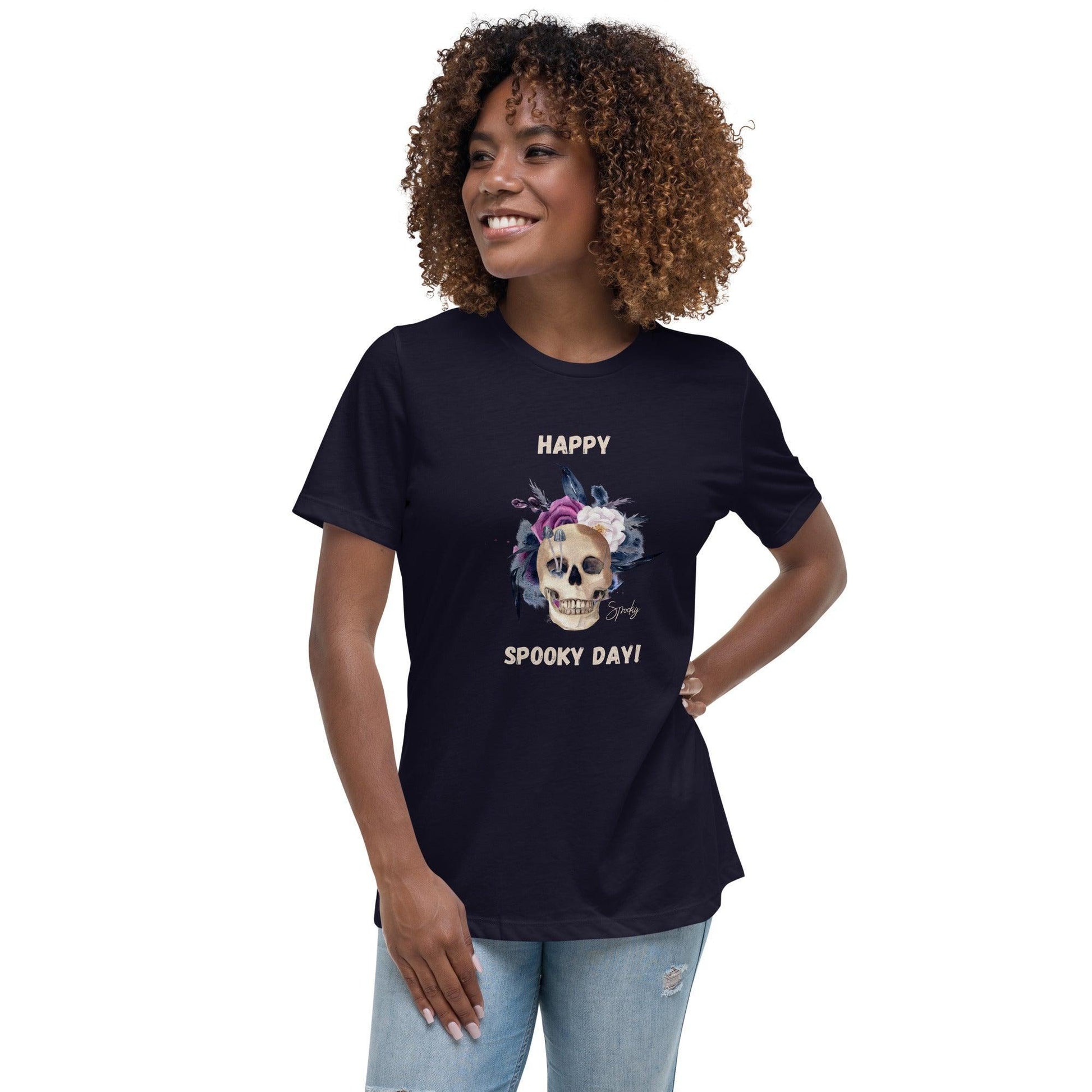 Women's Relaxed T-Shirt - Happy Spooky Day - Stylin Spirit