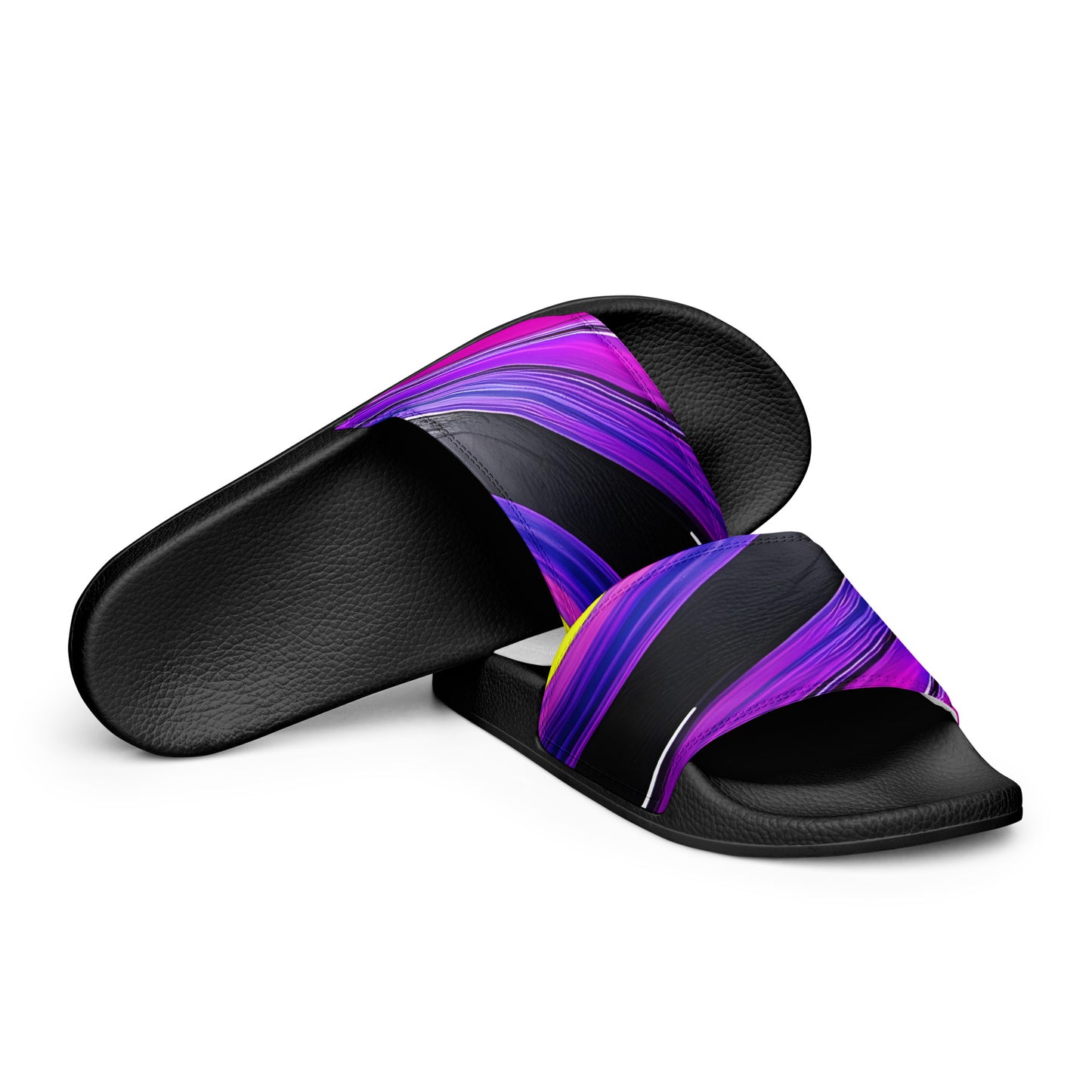 Women's slides - Purple Paint Pour Sandals Stylin' Spirit Black 5.5 