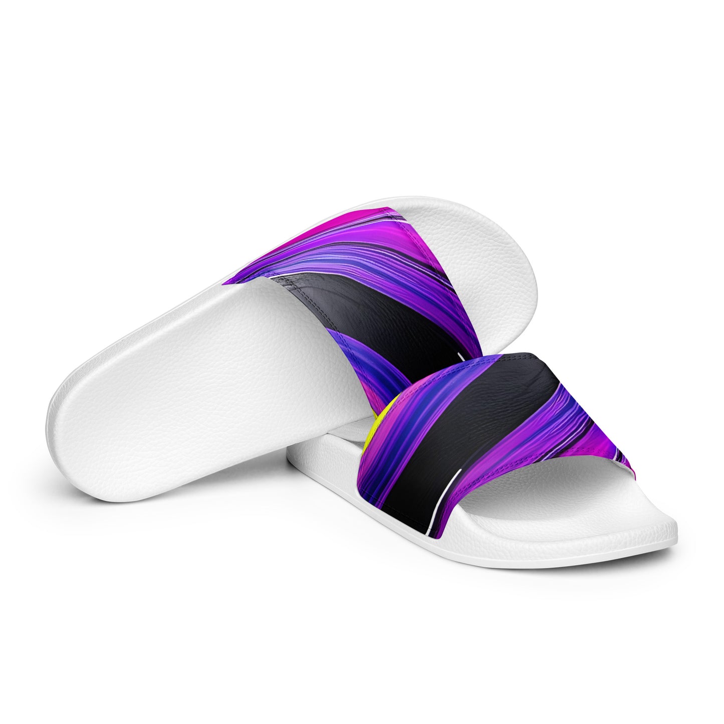 Women's slides - Purple Paint Pour Sandals Stylin' Spirit White 5.5 