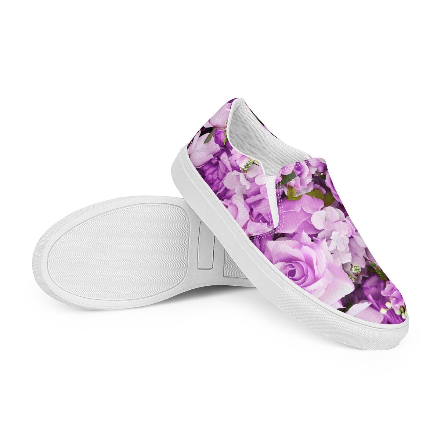 Women’s slip - on canvas shoes - Lavender Flowers - Stylin Spirit