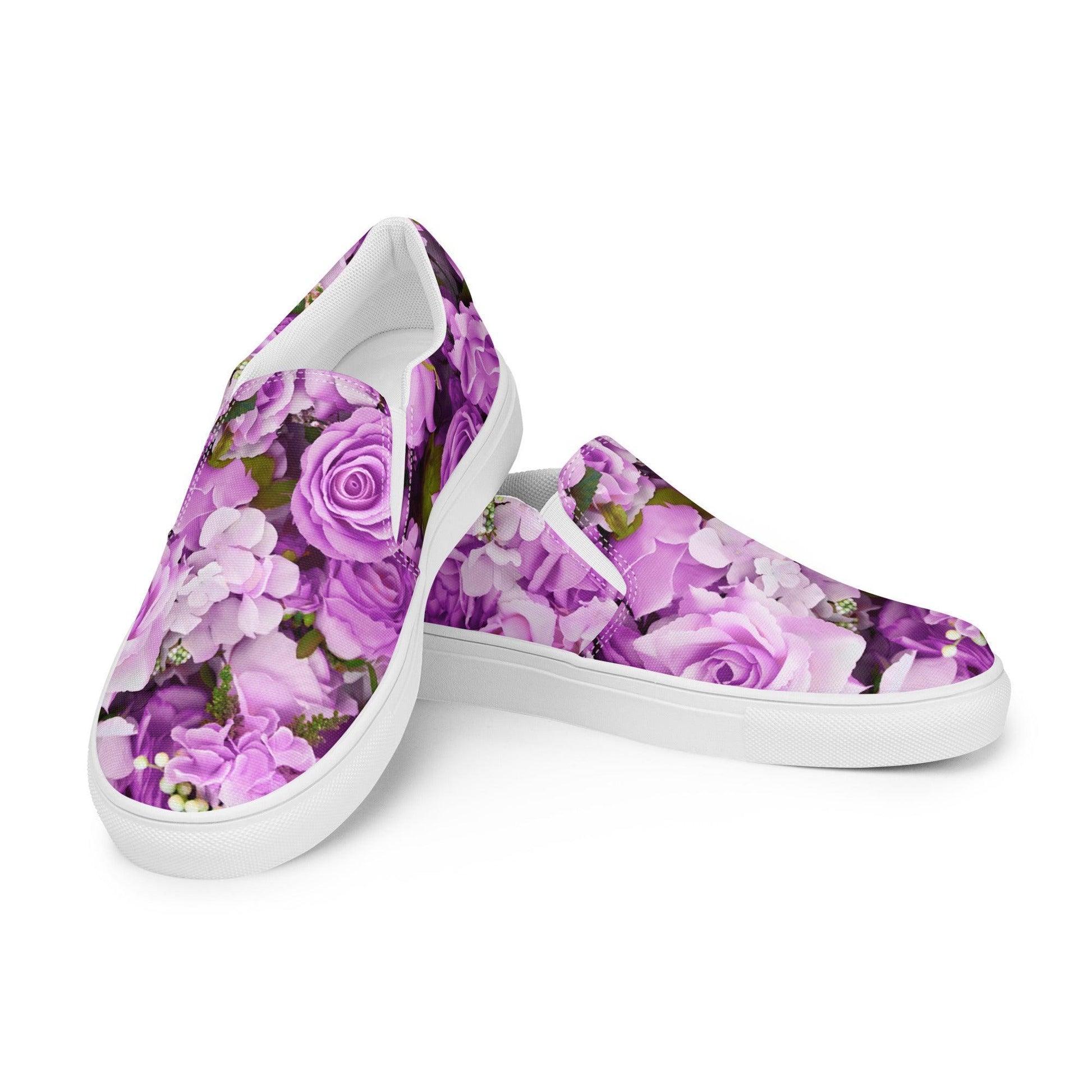 Women’s slip - on canvas shoes - Lavender Flowers - Stylin Spirit