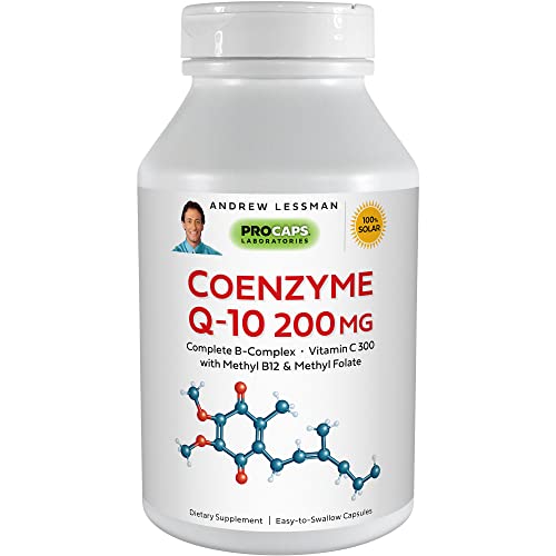 ANDREW LESSMAN Coenzyme Q-10 200 mg 120 Capsules – Essential for Energy Production and Optimum Key Organ Function, Anti-Oxidant Support, Depleted by Aging, Plus B-Complex. Easy to Swallow Capsules