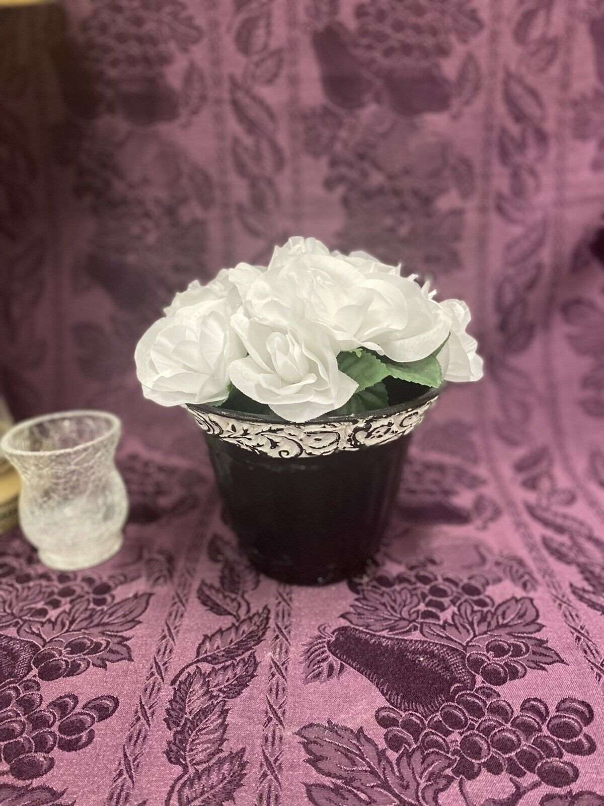 Hand Painted Flower Pot Black White Flower Pot Stylin' Spirit   