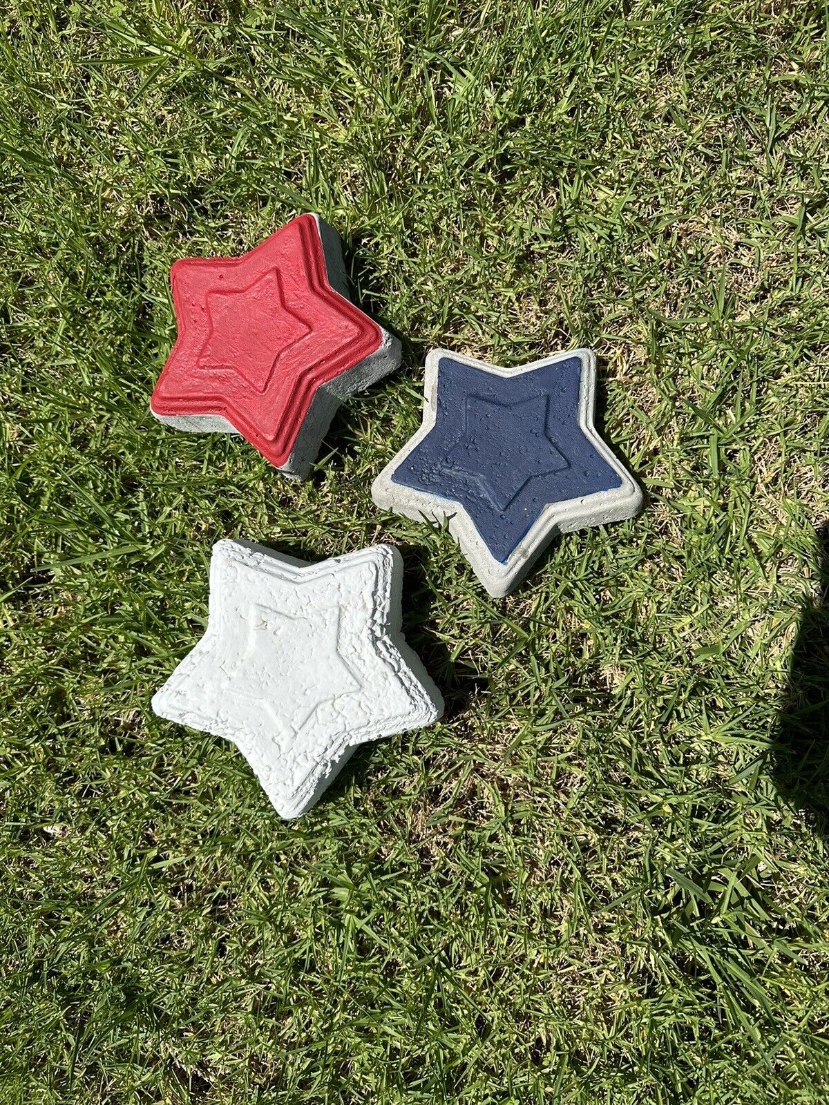 Hand Painted Custom Stepping Stones For Your Garden Decor 3 Stars Patriotic Stepping Stone Stylin’ Spirit   