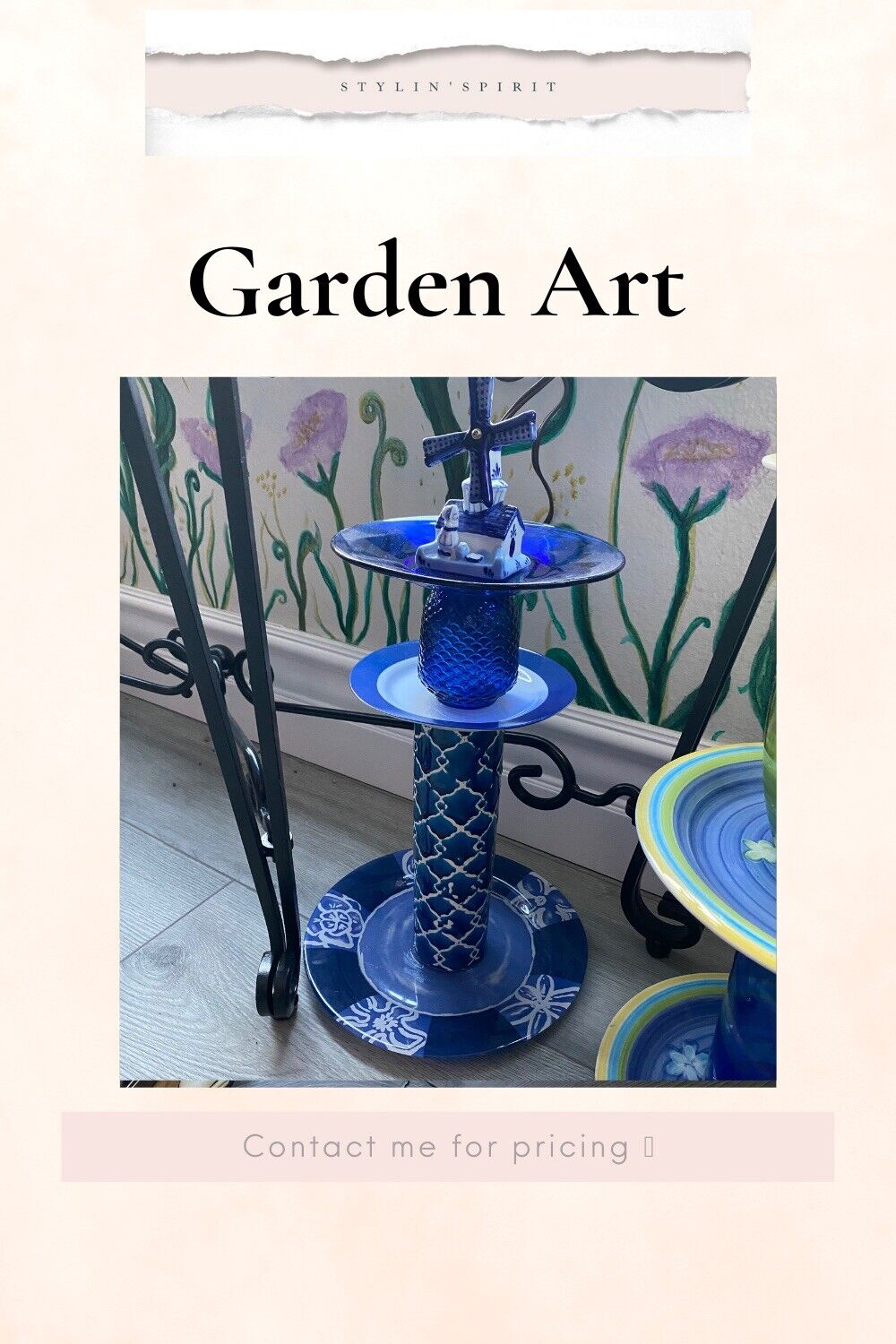 Whimsical Garden Art - Statue - Topiary -  Repurposed Dishes And Ceramics Garden Art Stylin’ Spirit   