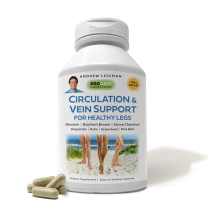 ANDREW LESSMAN Circulation & Vein Support for Healthy Legs 360 Capsules - High Bioactivity Diosmin, Butcher's Broom, Visibly Reduces Swelling & Discomfort in Feet, Ankles, Calves, Legs
