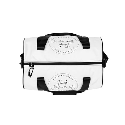 All-over print gym bag - White - Female Empowerment Bag Stylin' Spirit   