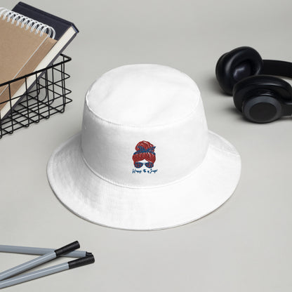 Bucket Hat - 4th of July Image Bucket Hat Stylin' Spirit White  