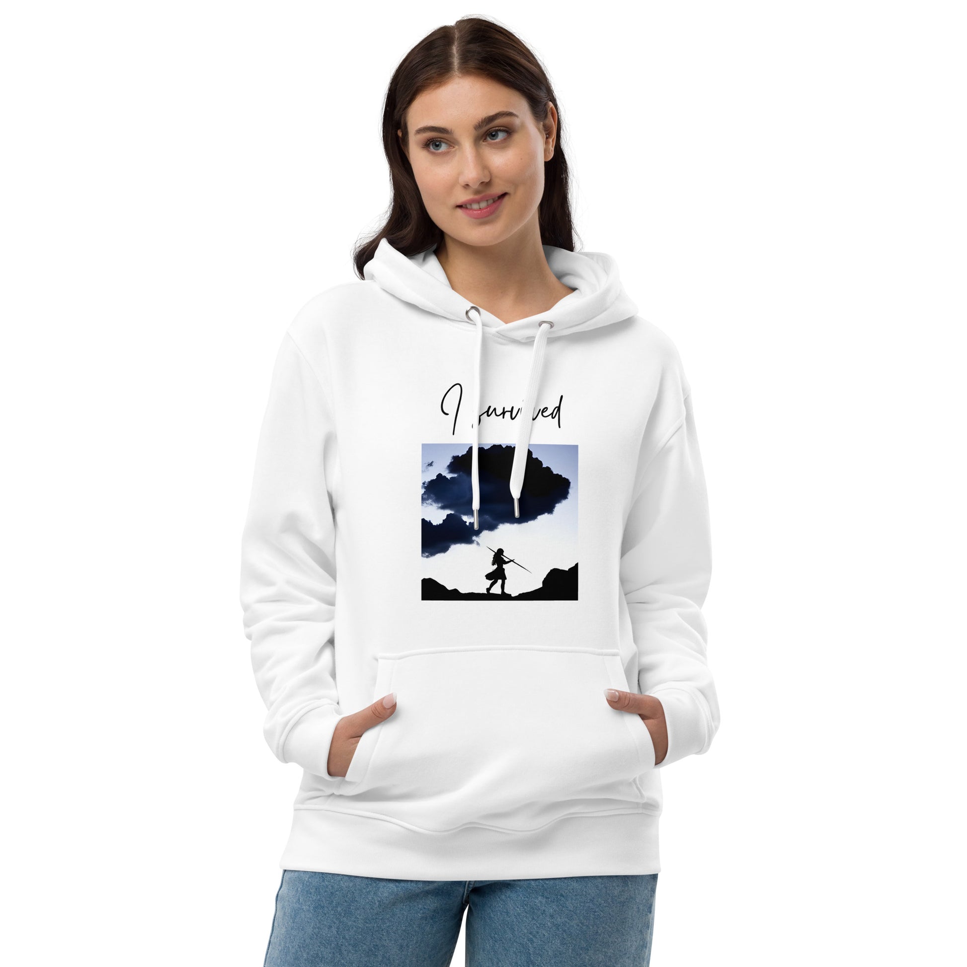 Premium eco hoodie sweatshirt - I Survived - Stylin Spirit