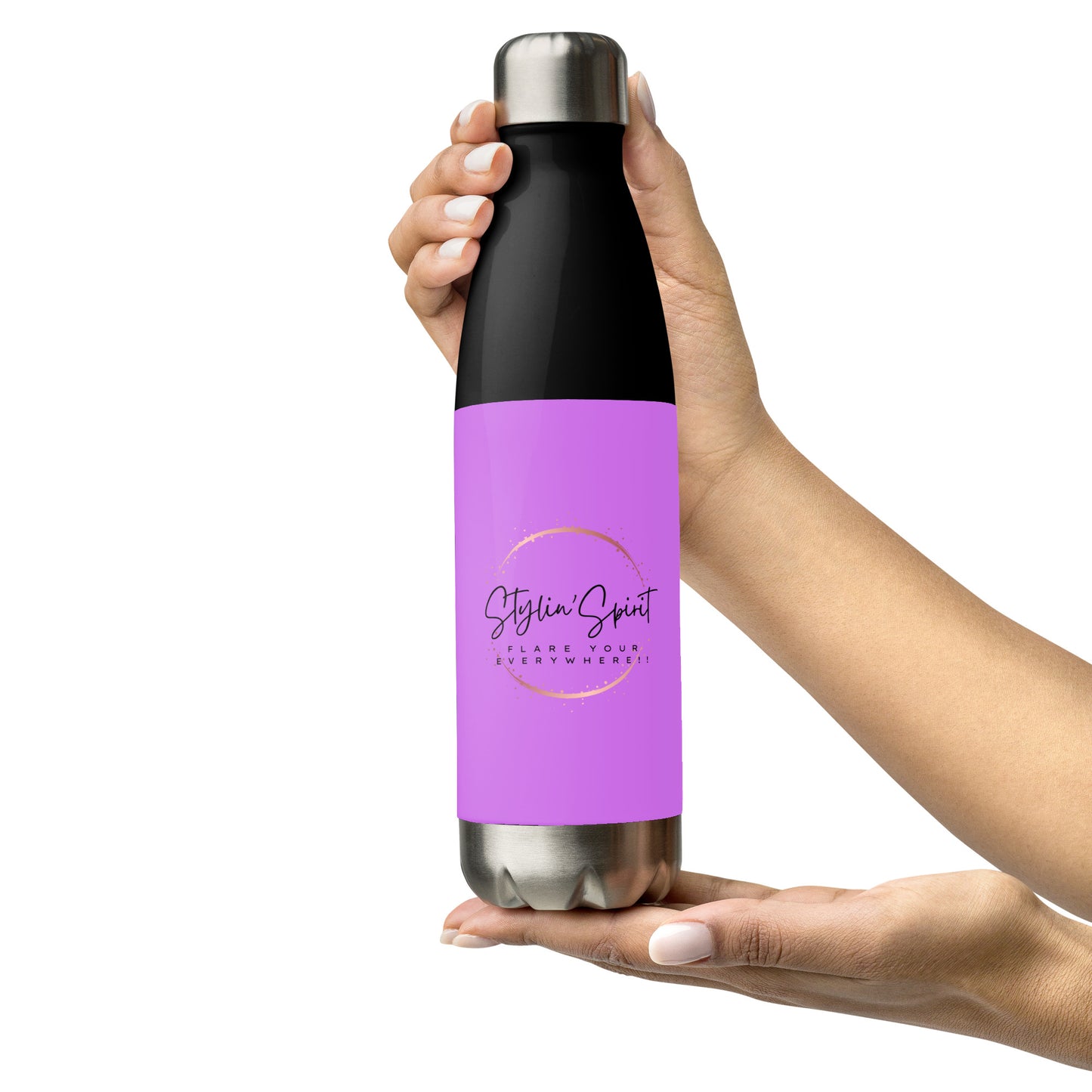 Stainless Steel Water Bottle - Stylin' Spirit Logo Water Bottle Stylin' Spirit Black  