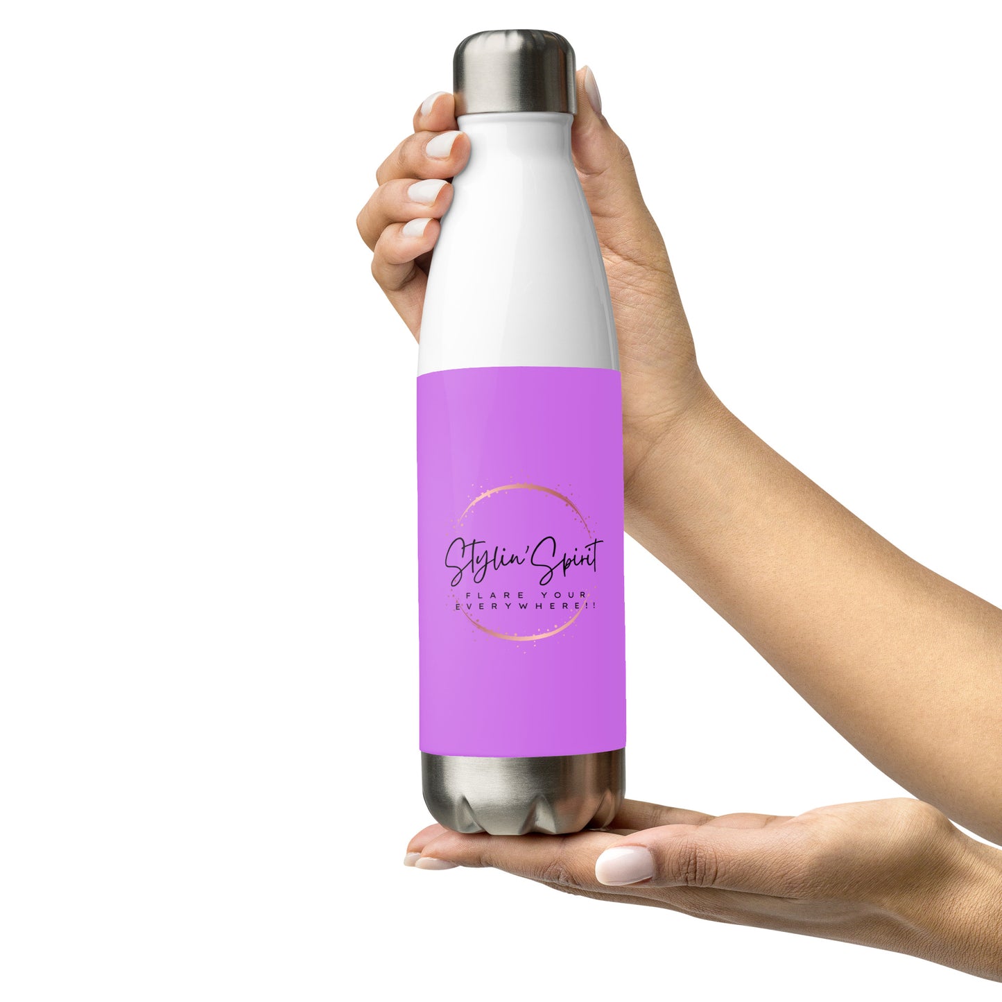 Stainless Steel Water Bottle - Stylin' Spirit Logo Water Bottle Stylin' Spirit White  