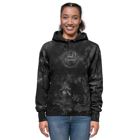 Unisex Champion tie-dye hoodie - Female Empowerment Hoodie Stylin' Spirit Black S 