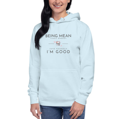 Unisex Hoodie - Being Mean Skull Hoodie Stylin' Spirit Sky Blue S 