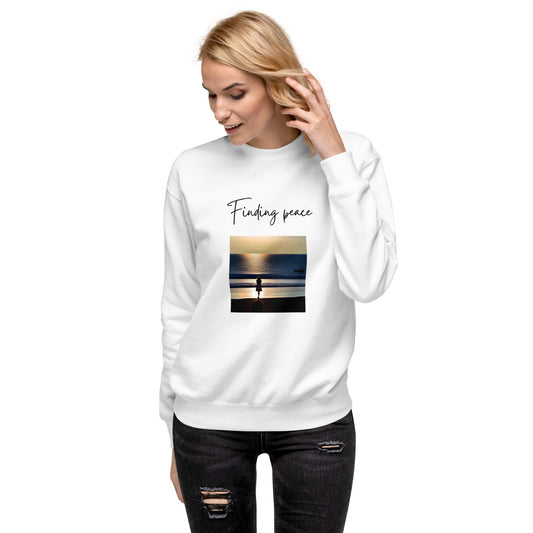 Unisex Premium Sweatshirt - Finding Peace Sweatshirt Stylin' Spirit White S 