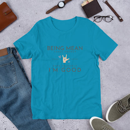 Unisex t-shirt - Being Mean Hand T-shirt Stylin' Spirit Aqua S 