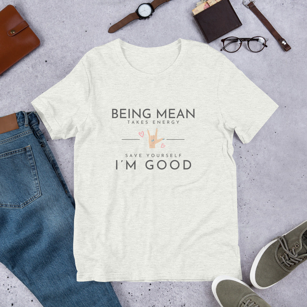 Unisex t-shirt - Being Mean Hand T-shirt Stylin' Spirit Ash S 